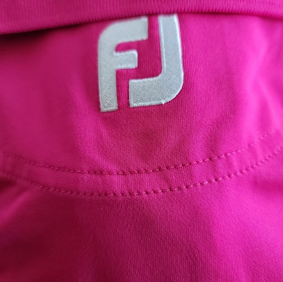FootJoy FJ Men's Pink & Black Striped Pattern Polo Golf Shirt Large - Picture 8 of 9